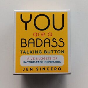 You Are A Badass Talking Button Inspiration Mini Book Jen Sincero Yellow Gift